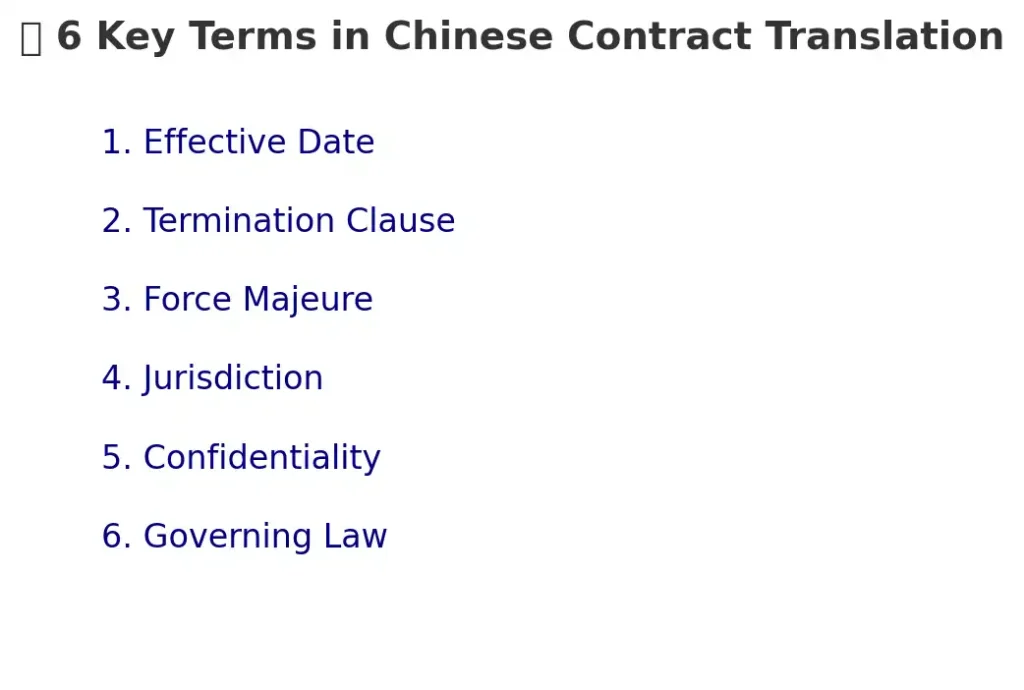 Contract Translation mistake infographic showing how a single mistranslated legal term in Chinese contracts can cause disputes, delays, and financial losses.